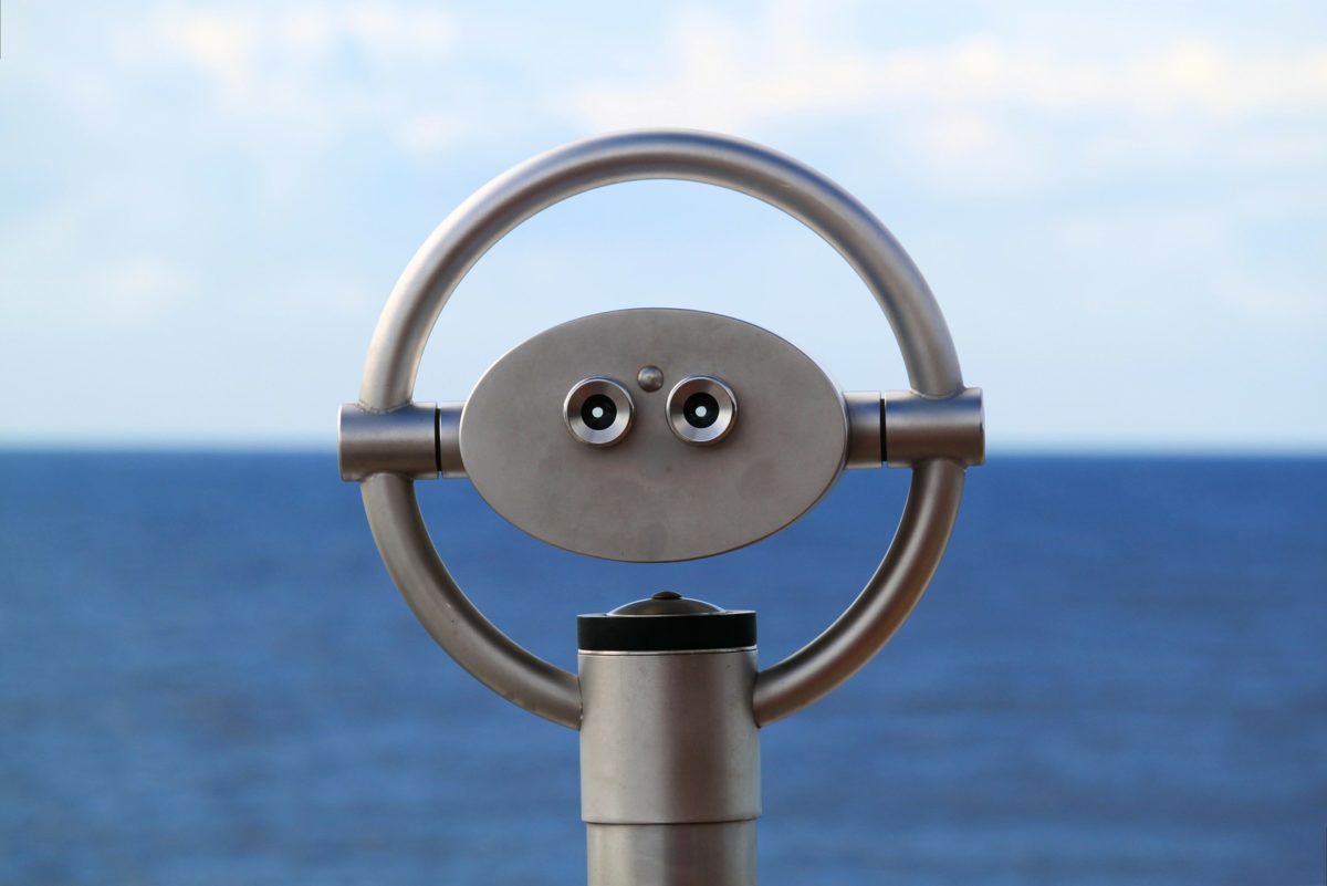 A periscope looking out to sea