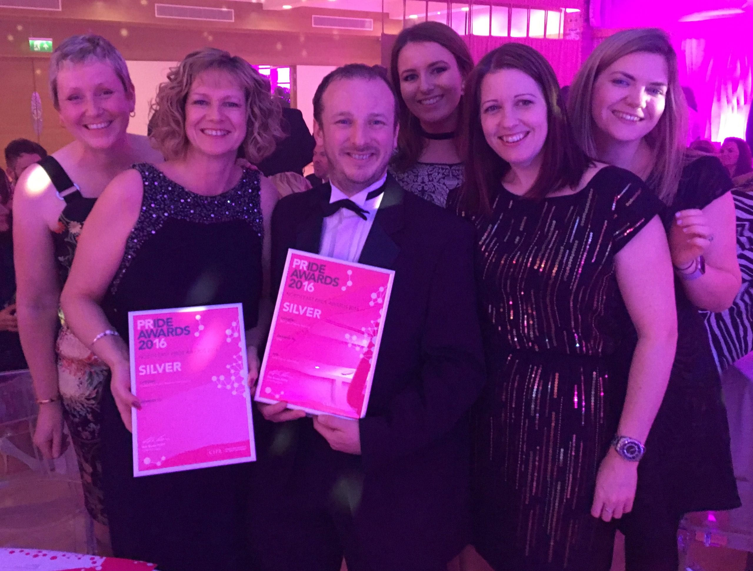 Photo of the DTW team at the 2016 CIPR Pride Awards