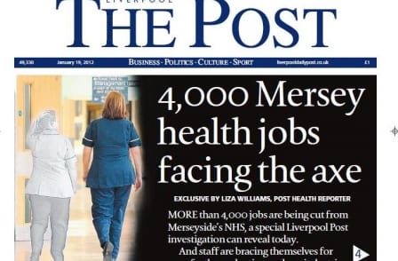 Article from The Liverpool Post headlined '4,000 Mersey health jobs facing the axe'