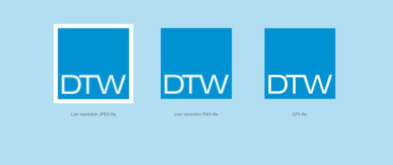 Graphic depicting the best file types for a logo