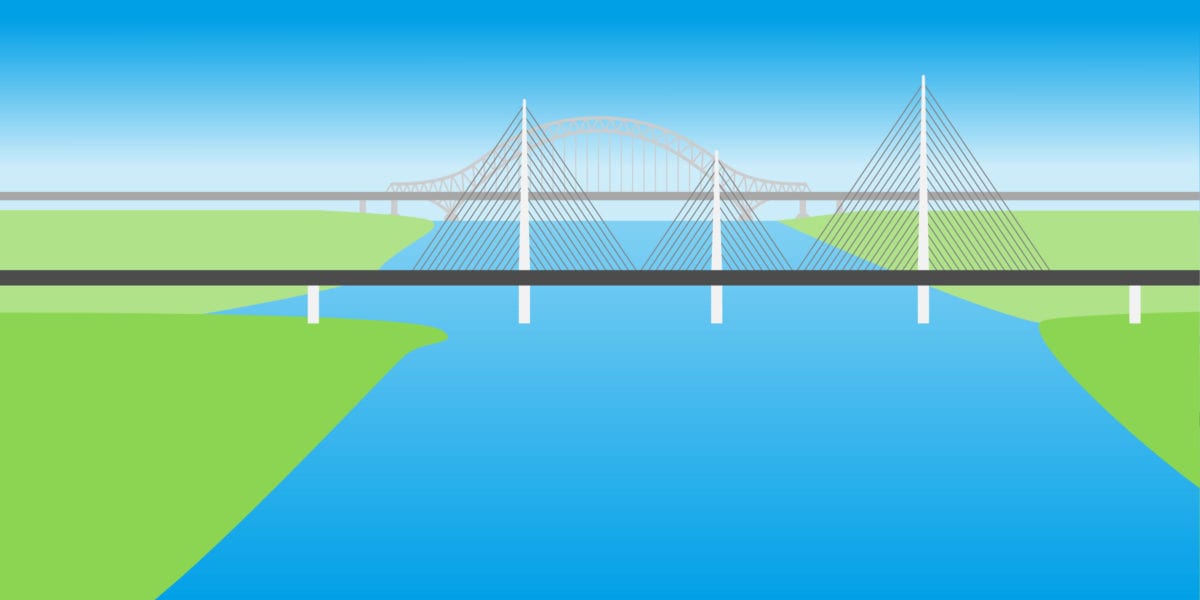Illustration of the Mersey Gateway bridge