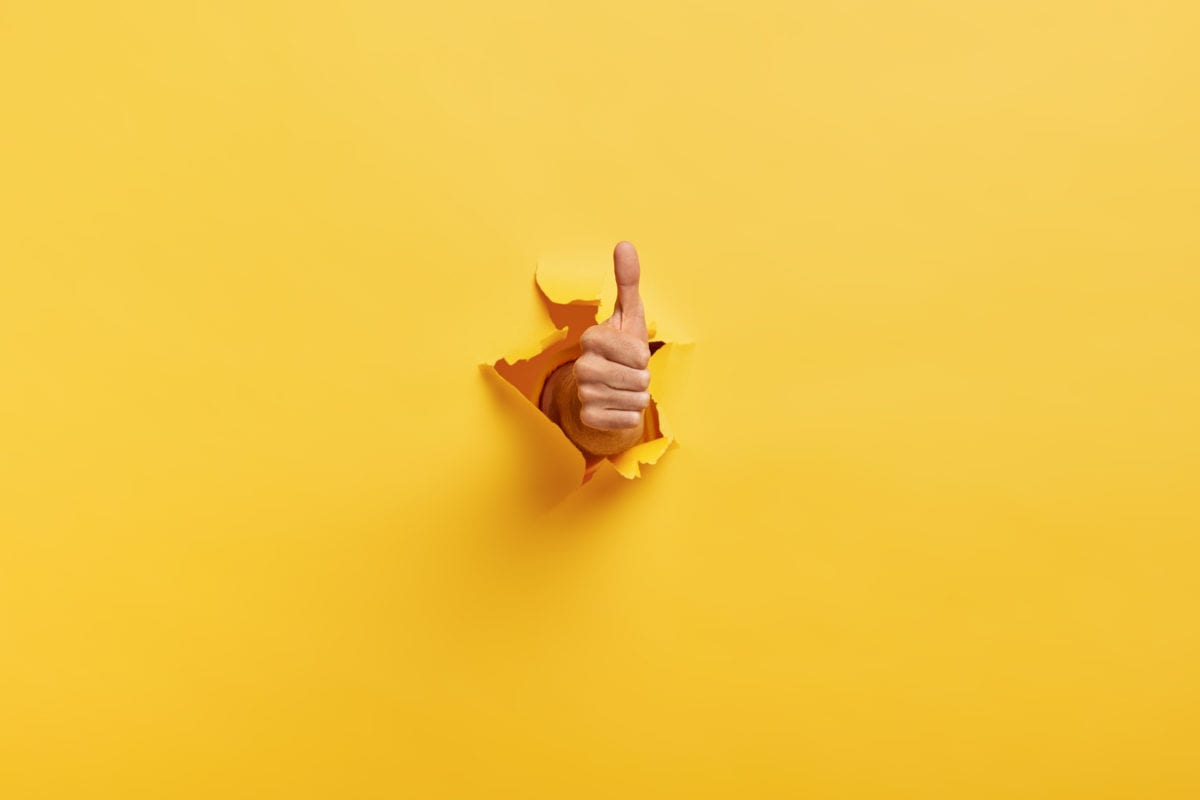 Image of hand giving thumbs up